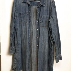 Denim Long Sleeve Shirt Dress